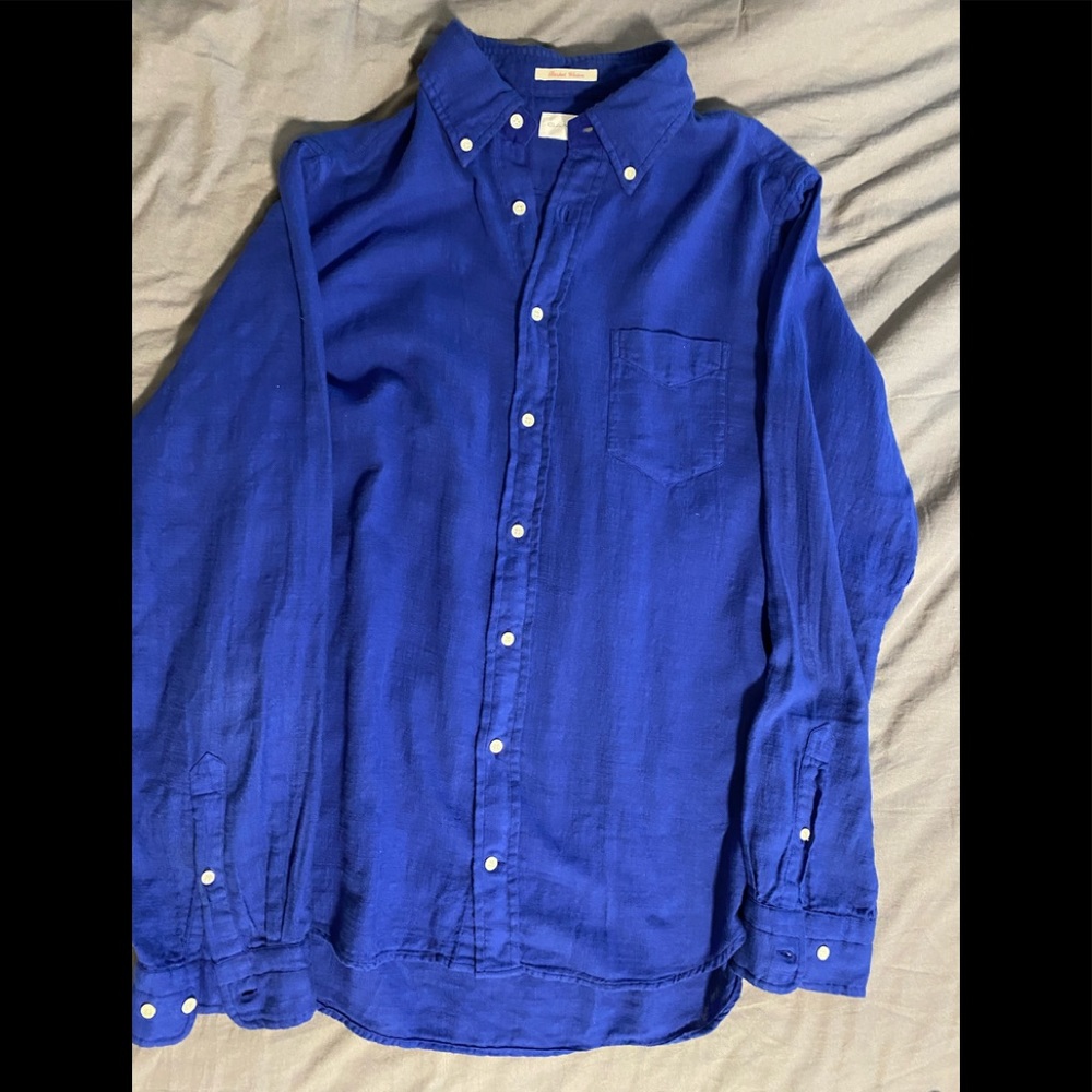 Grant rigger basket weave deep blue long sleeve L